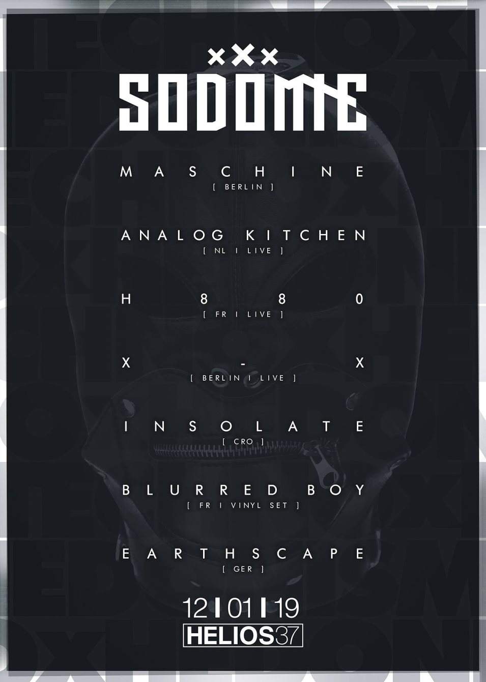 Sodomie with Insolate, H880 Live, Blurred Boy, X-X Live - フライヤー表