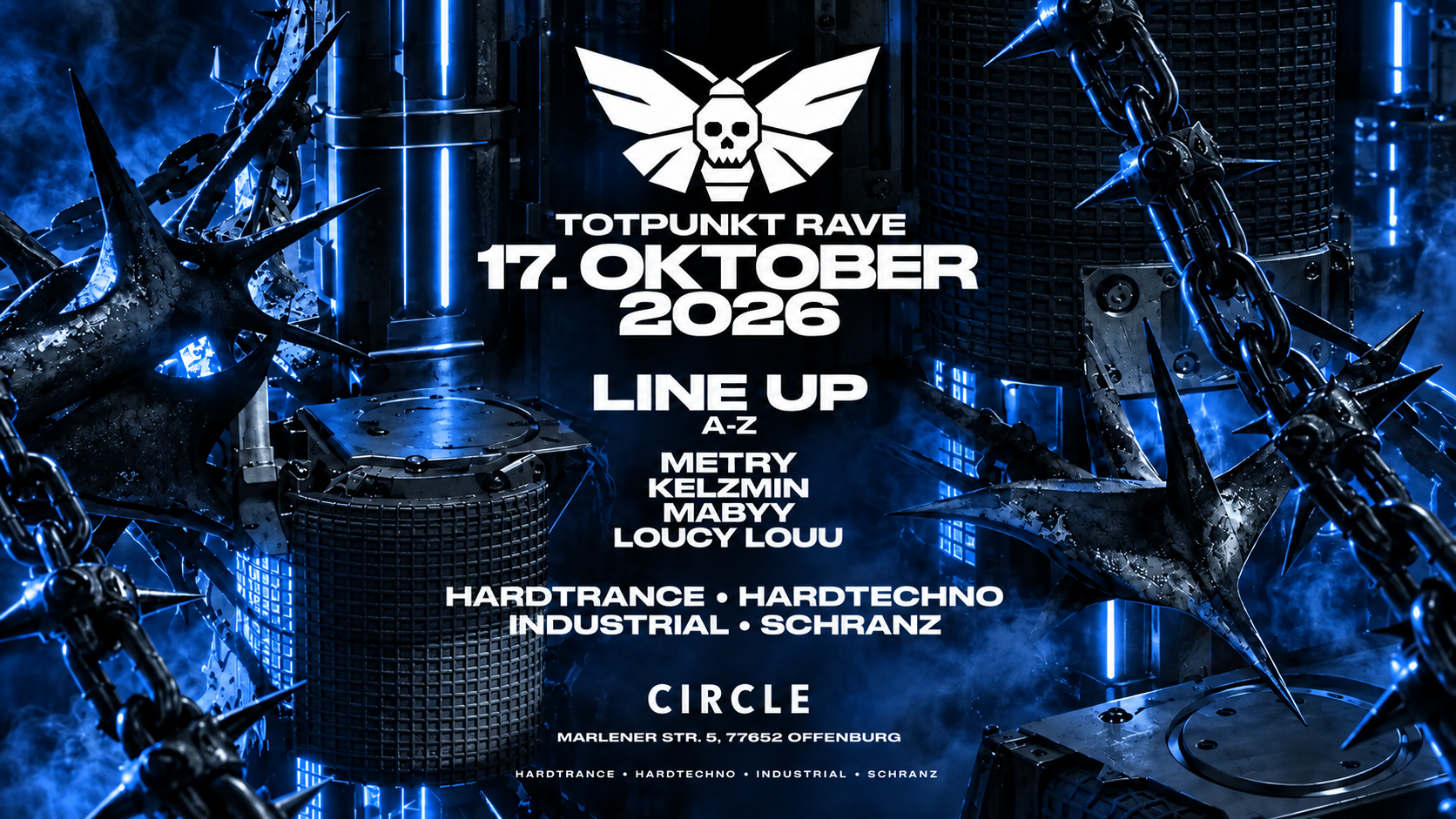 TOTPUNKT RAVE - HARDTECHNO / INDUSTRIAL / SCHRANZ / GROOVE at Circle ...