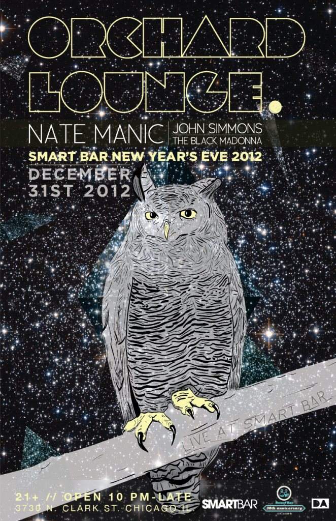 New Year's Eve 2012 w Orchard Lounge, Nate Manic, John Simmons, Black Madonna - Página frontal