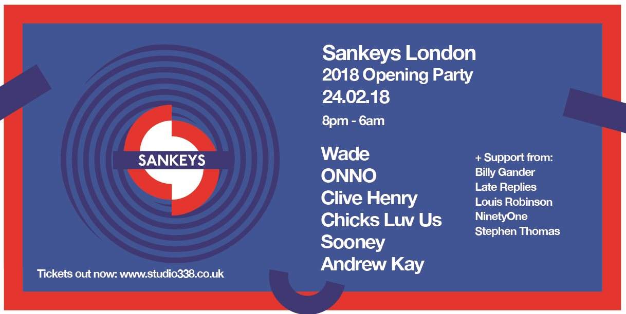 Sankeys London 2018 Opening Party - フライヤー表