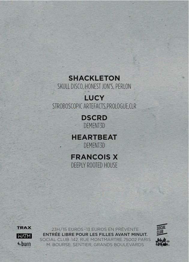 Dement3d with Shackleton, Lucy, Dscrd, Francois X, Heartbeat - Página trasera