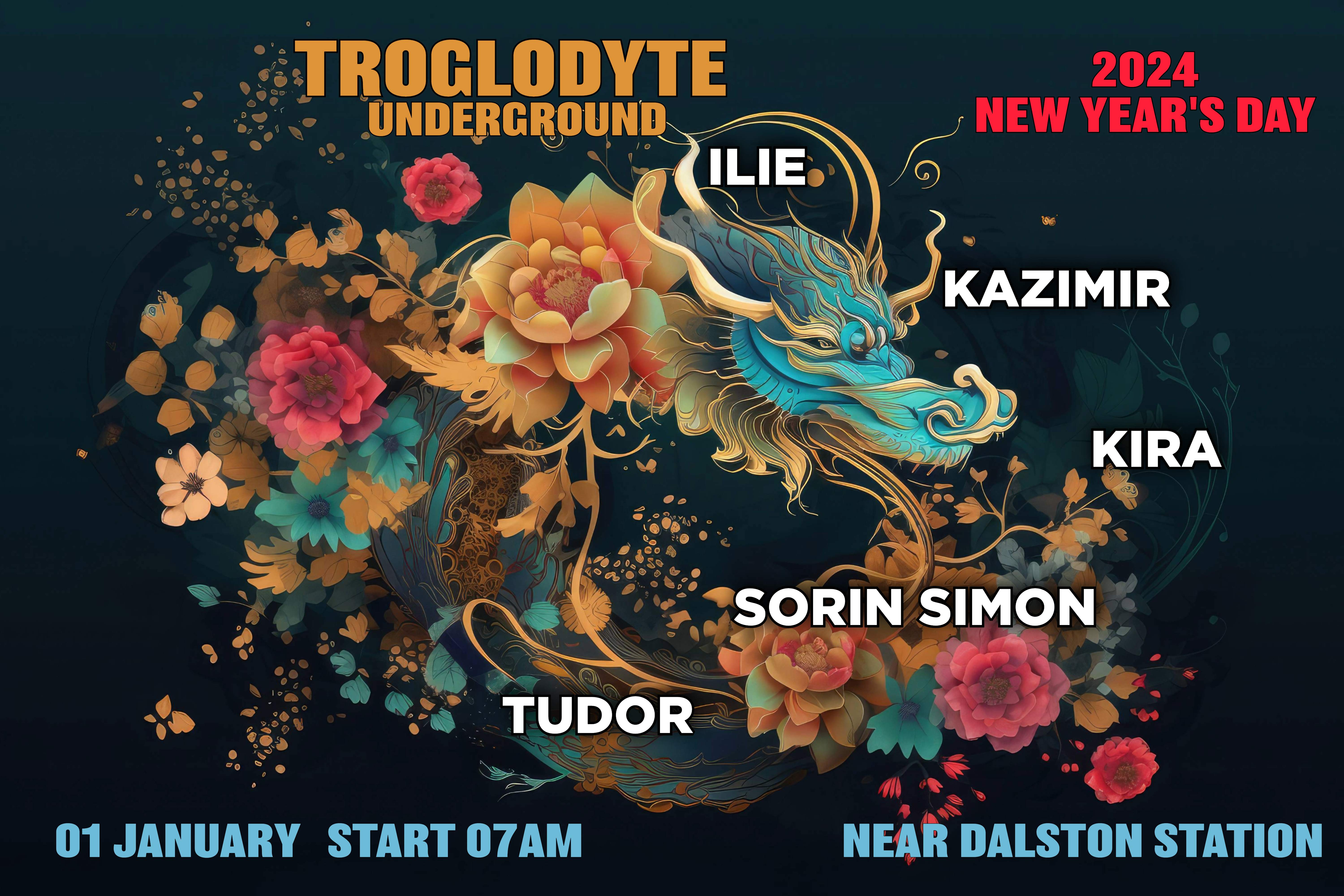 Troglodyte Underground 2024 NEW YEAR'S DAY - フライヤー表