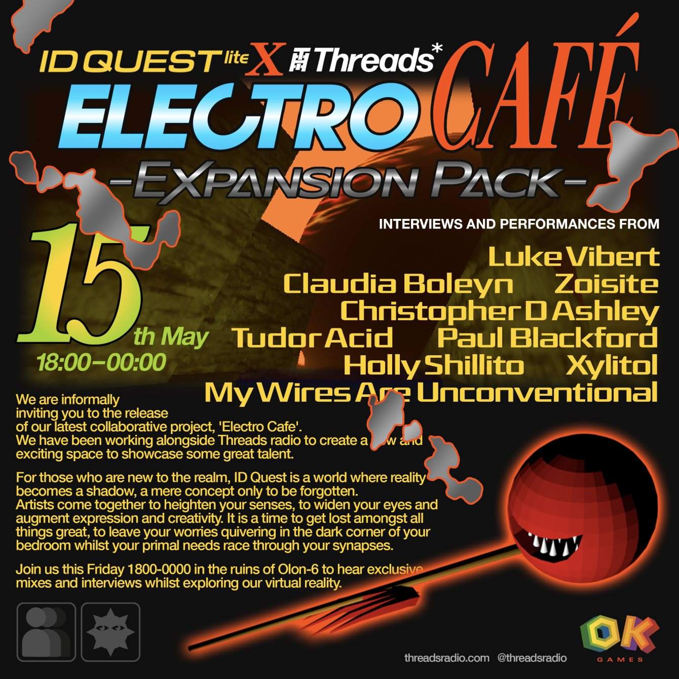 Threads x ID Quest Virtual Rave: Electro Cafe Takeover - フライヤー裏