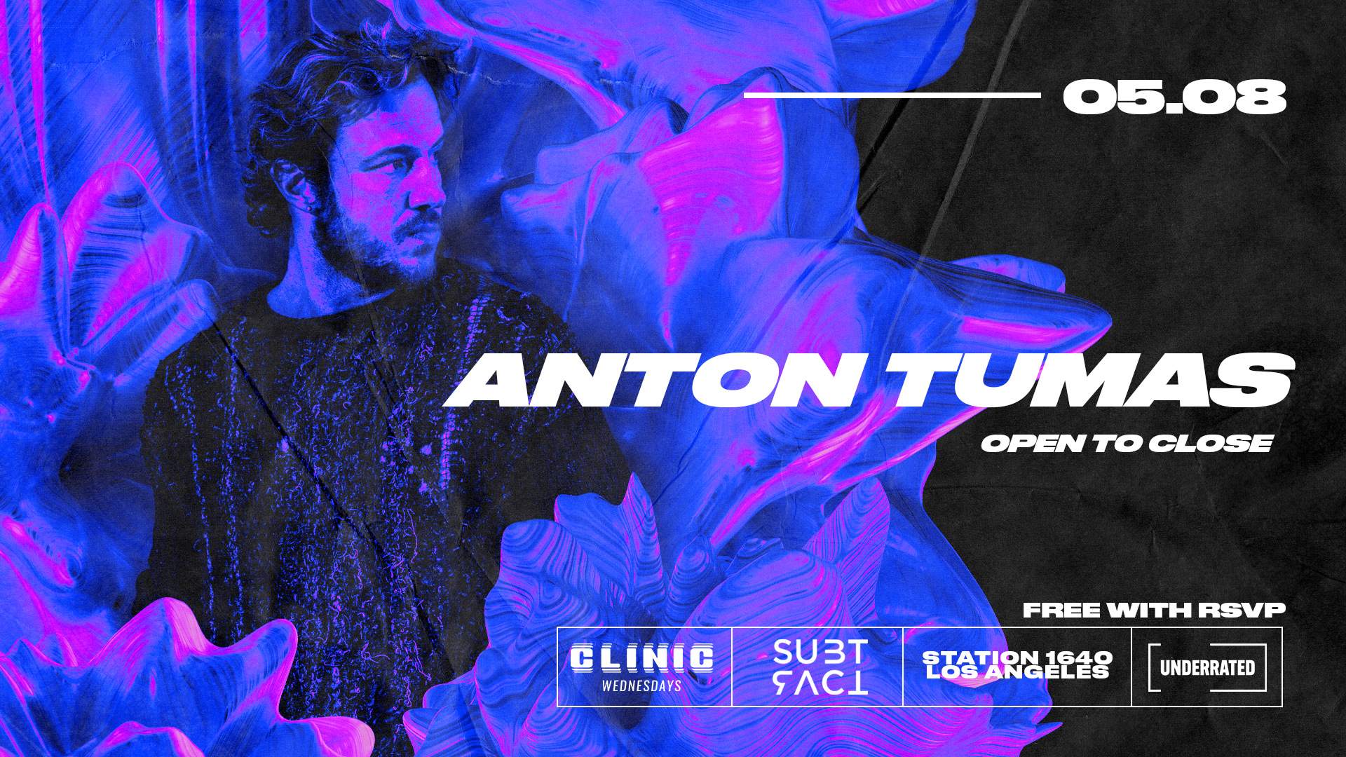 Clinic feat. Anton Tumas (Subract) - Open to Close - フライヤー表