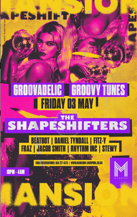 Groovy Tunes X Groovadelic: The Shapeshifters - フライヤー表
