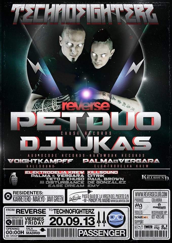 Reverse presenta Technofighterz con Pet Duo + DJ Lukas - Página frontal
