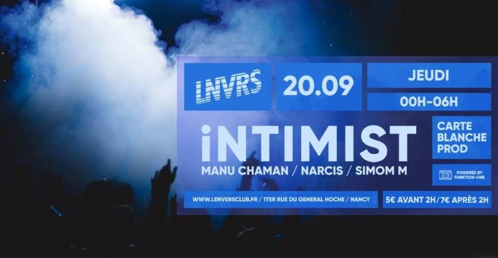 Intimist - Manu Chaman x Narcis x Simon M - フライヤー表
