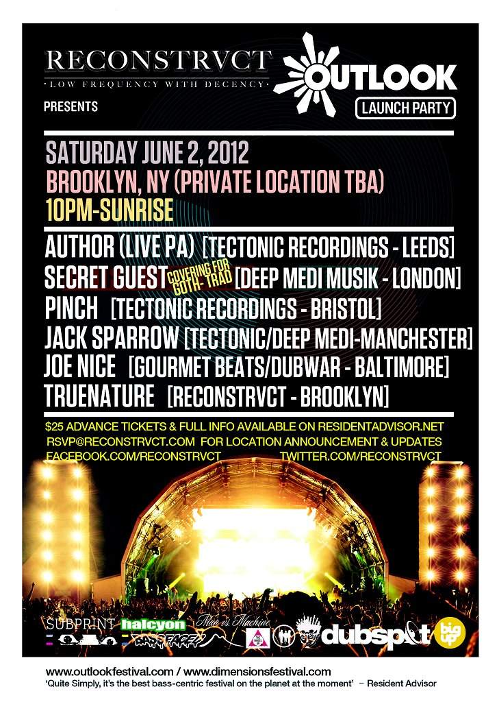 Reconstrvct Brooklyn, New York presents Outlook Festival Launch 2012 - フライヤー表