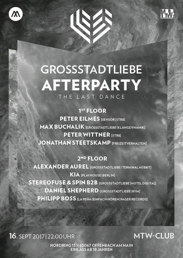 Großstadtliebe Open Air Afterparty // The Last Dance - フライヤー表