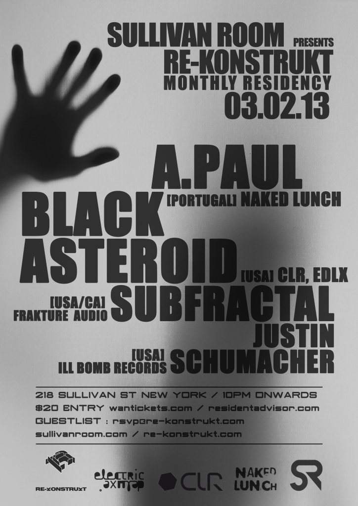 Sullivan Room presents: Re-Konstrukt with A.Paul & Black Asteroid - フライヤー表