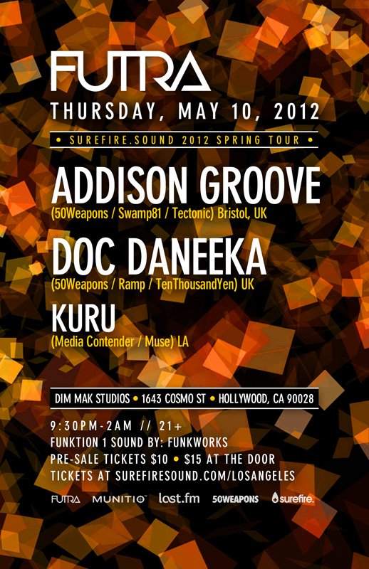 Futra presents Addison Groove, Doc Daneeka, Kuru - フライヤー表