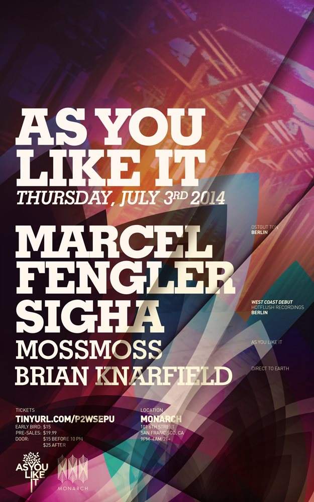 As You Like It with Marcel Fengler & Sigha - Página frontal