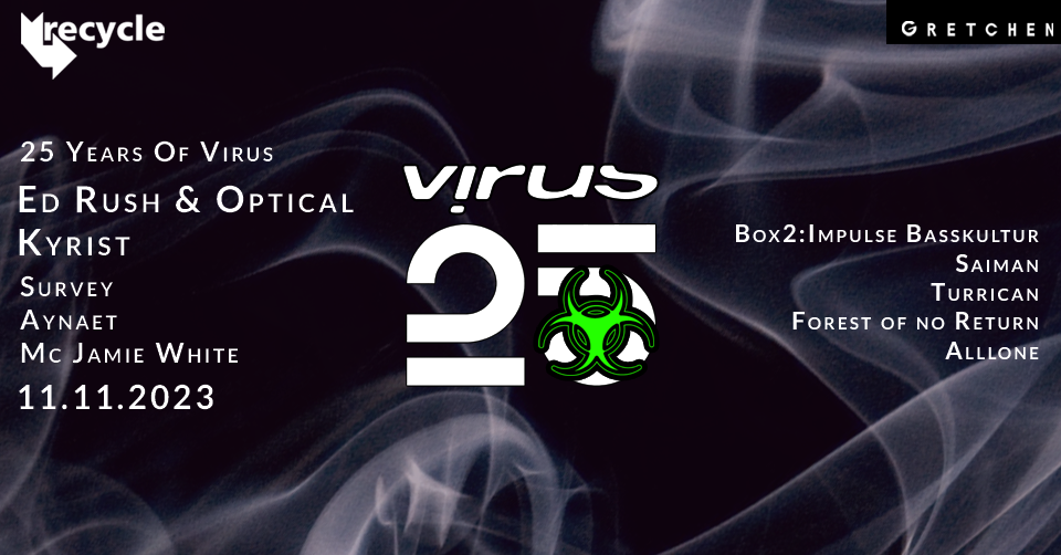 RECYCLE presents: 25 YEARS OF VIRUS feat. Ed Rush & Optical - Página frontal