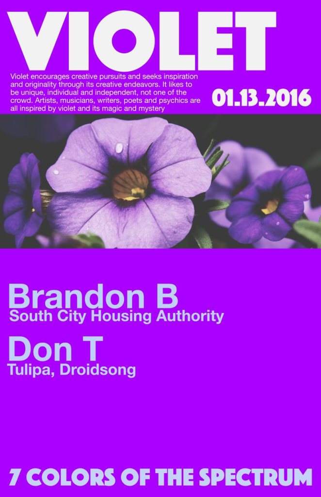 7 Colors of the Spectrum: Violet w/ Brandon B & Don Tinsley - フライヤー表
