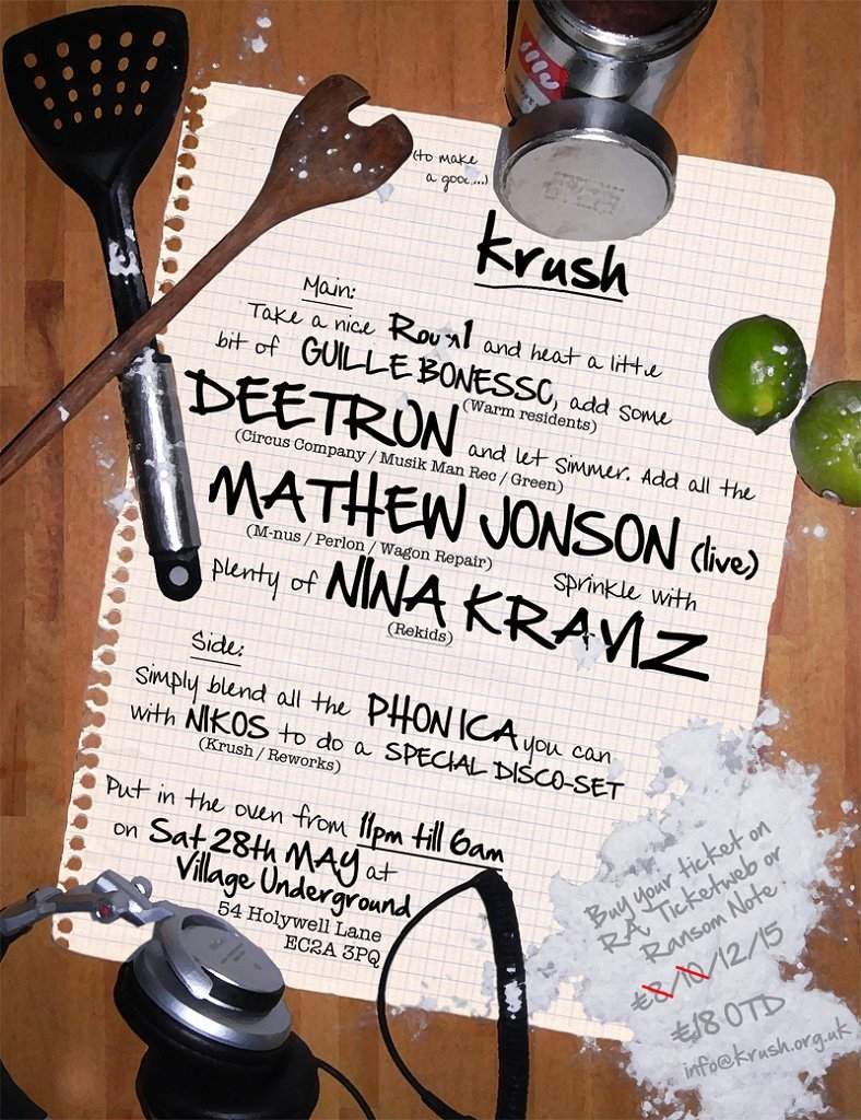 Krush with Mathew Jonson, Nina Kraviz, Deetron, + Phonica Showcase - フライヤー裏