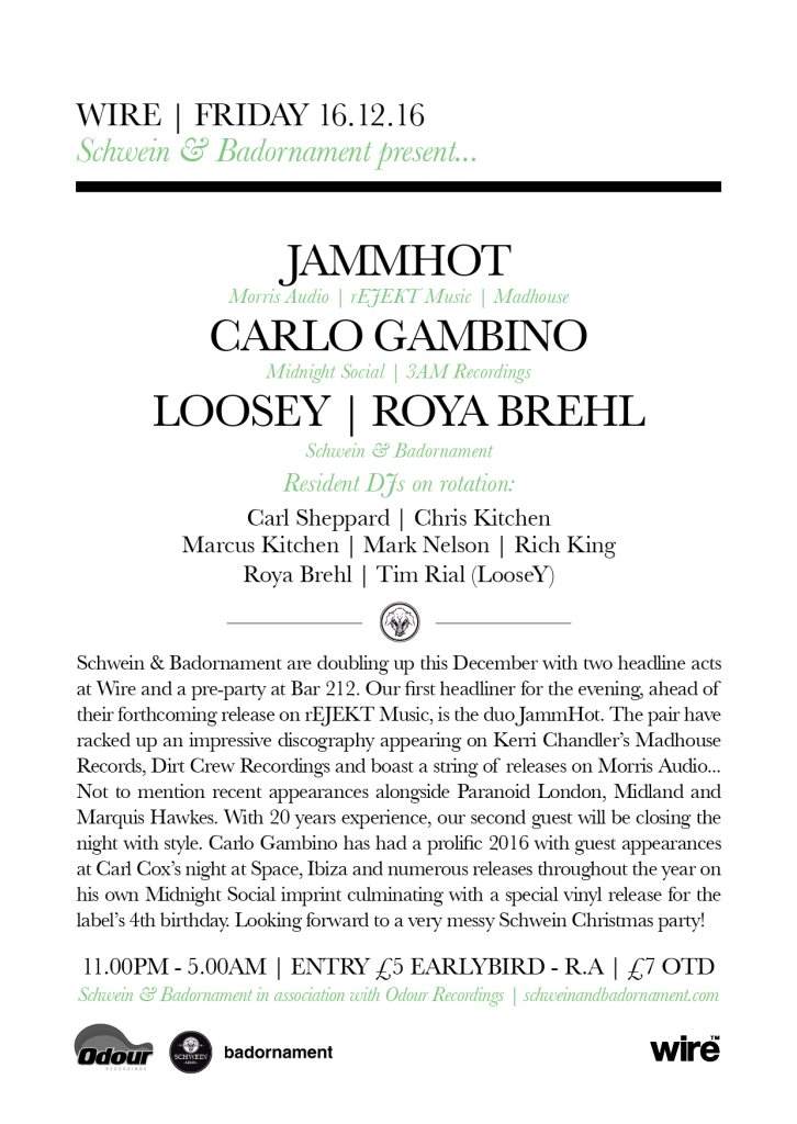 Schwein & Badornament present Jammhot & Carlo Gambino - Página trasera