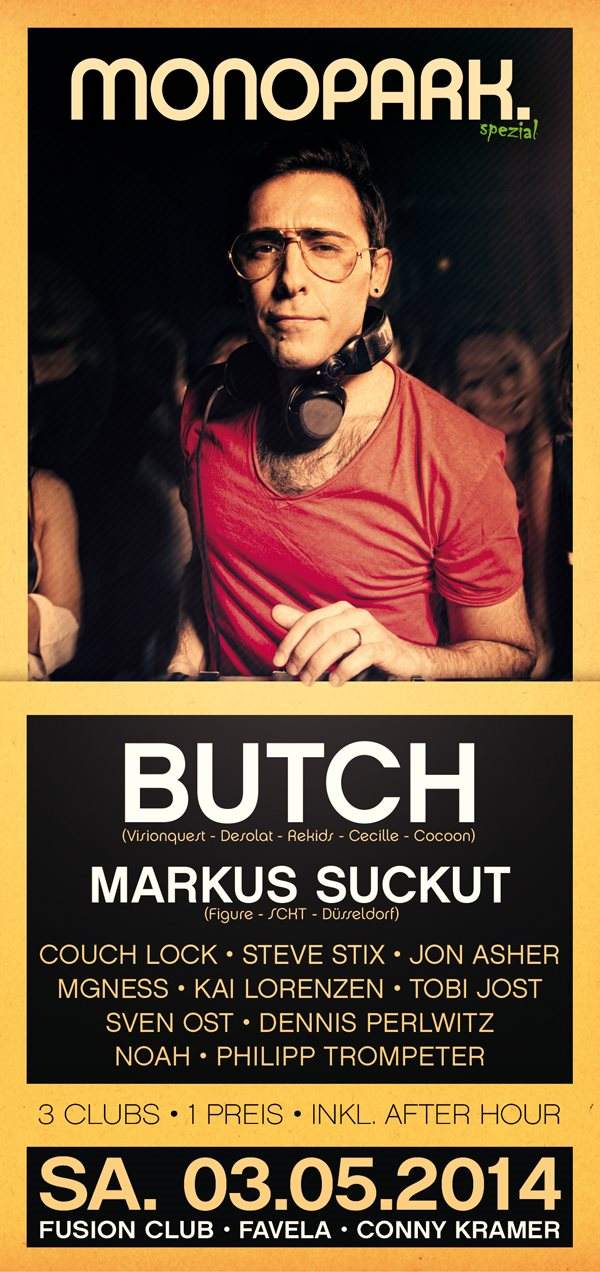 Monopark presents Butch & Markus Suckut - フライヤー表