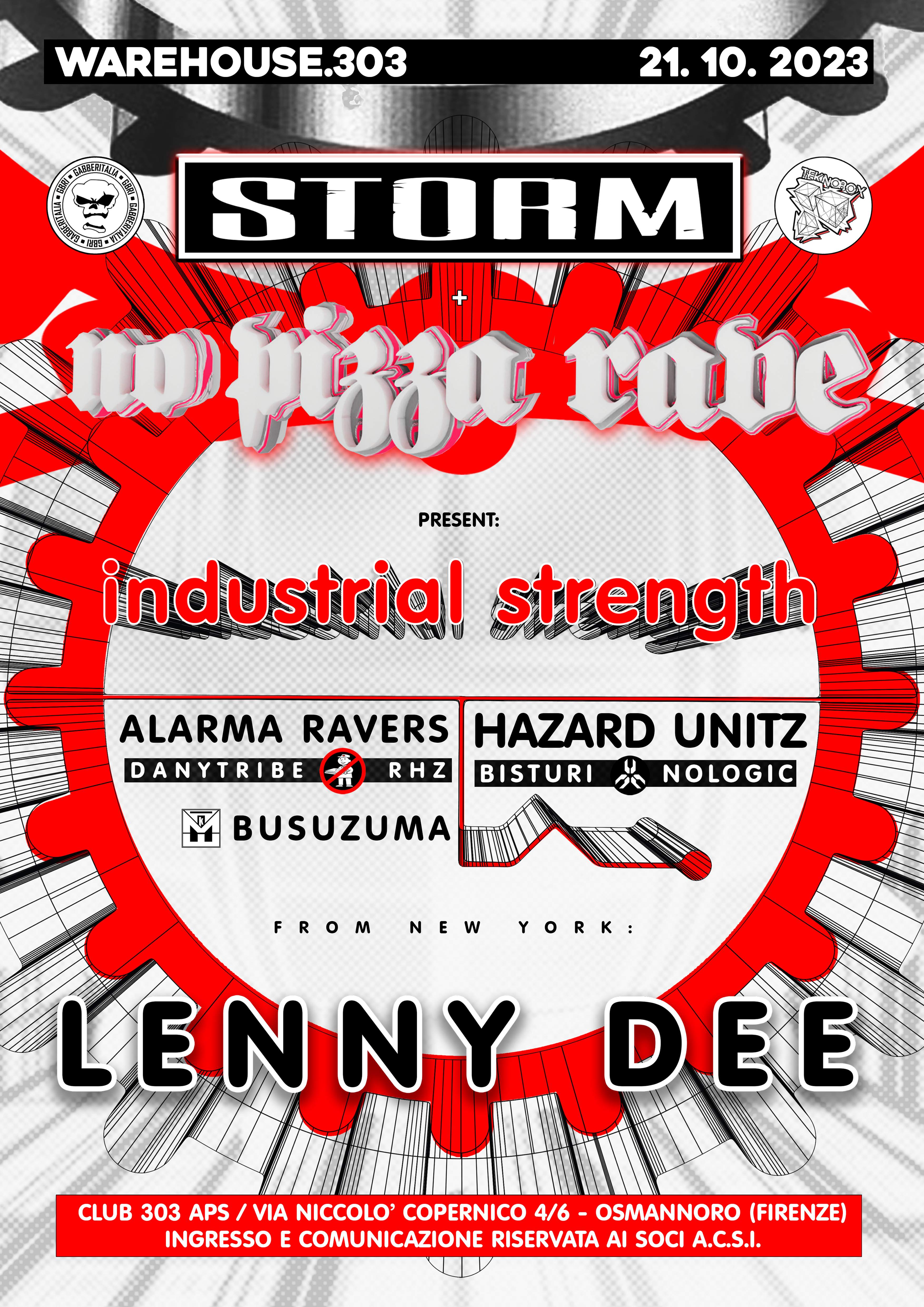 Storm & No Pizza Rave W/ Lenny Dee - フライヤー表