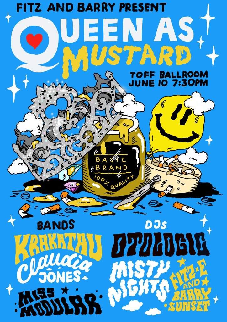 Queen As Mustard w/ Krakatau, Otologic, Claudia Jones Live  more - フライヤー表