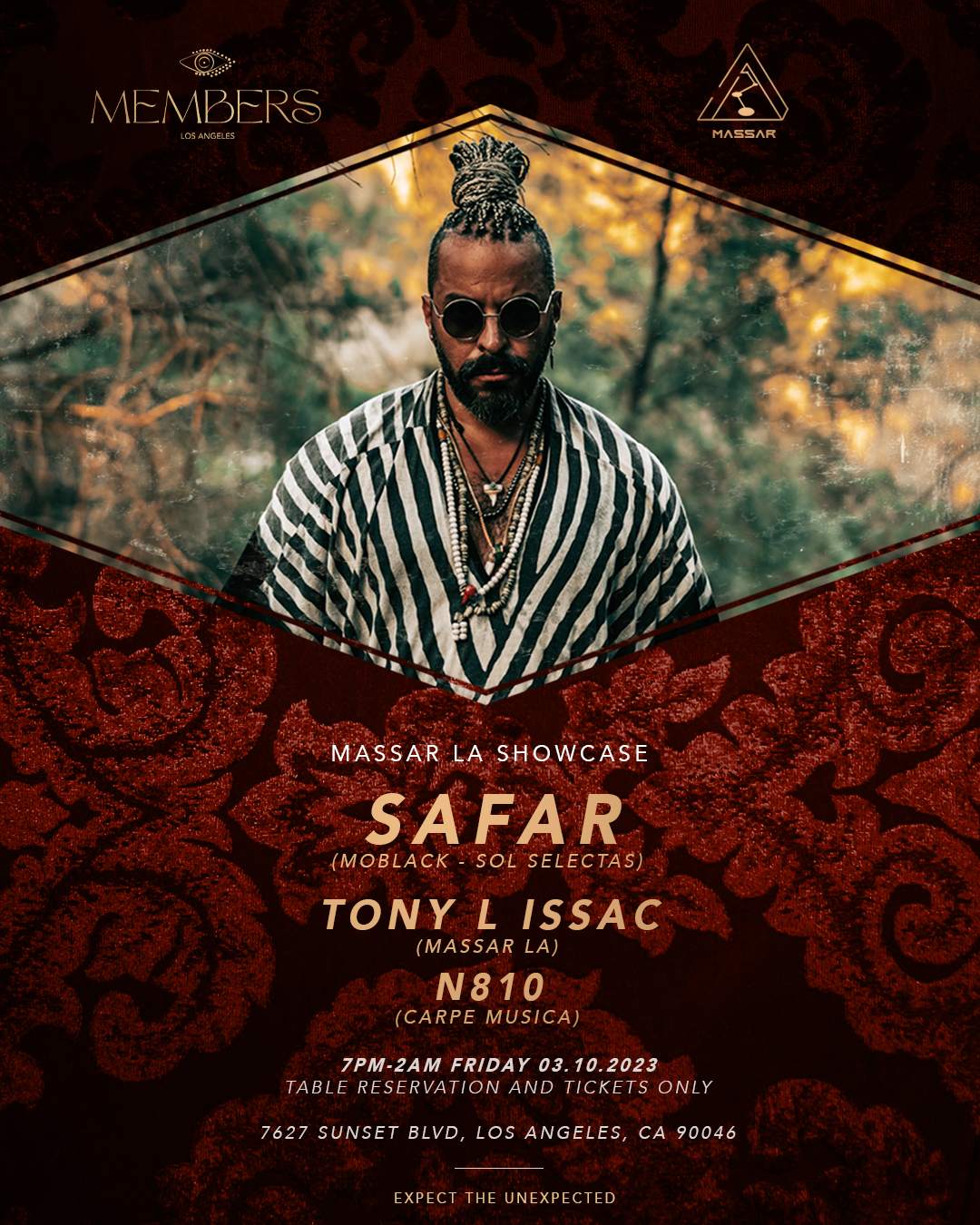 Massar LA x Members present SAFAR & Tony L Issac & N810 - Página frontal