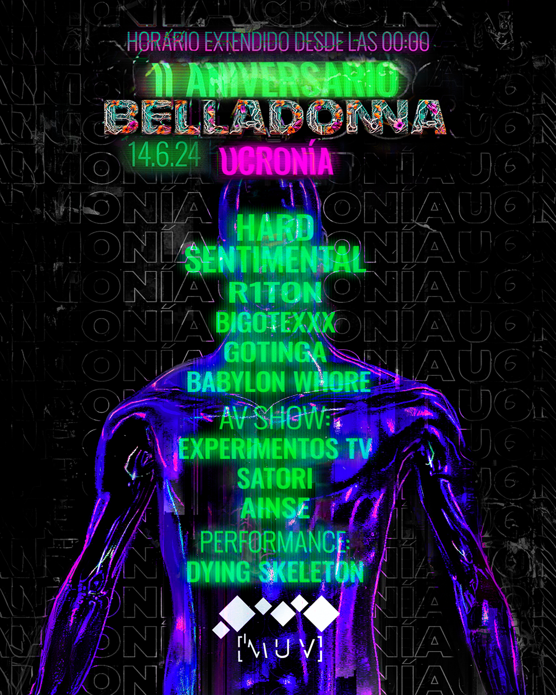 Belladonna - II Aniversario // UCRONÍA - フライヤー表
