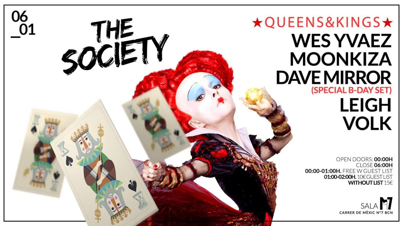 The Society: Queens & Kings 06.01.18 - フライヤー表
