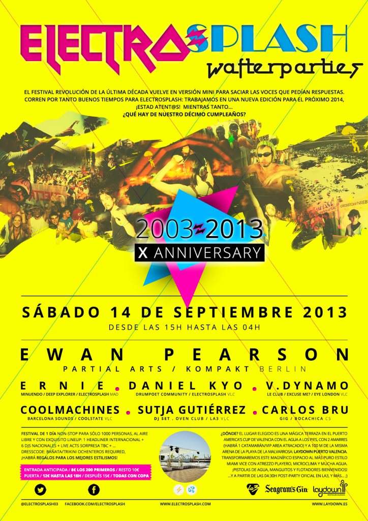 X Anniversary Electrosplash Wafterparties Festival - Página frontal