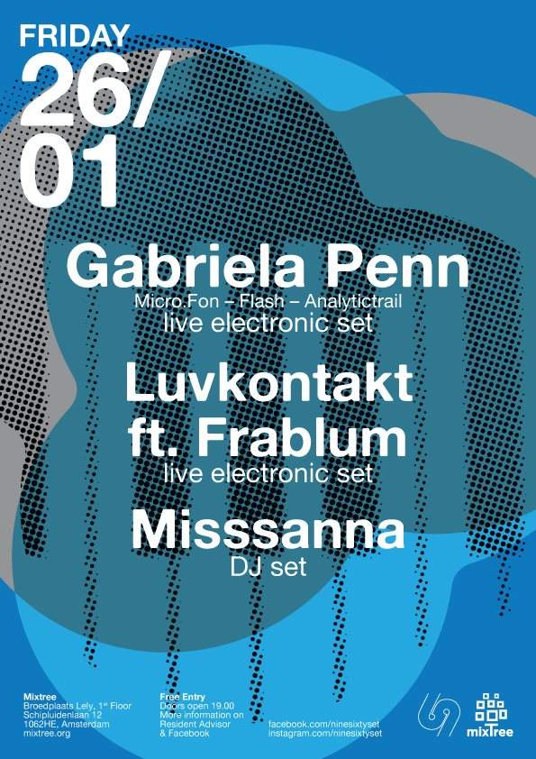 Ninesixty: Live Electronic Music with Gabriela Penn, Luvkontakt & Frablum - Página frontal