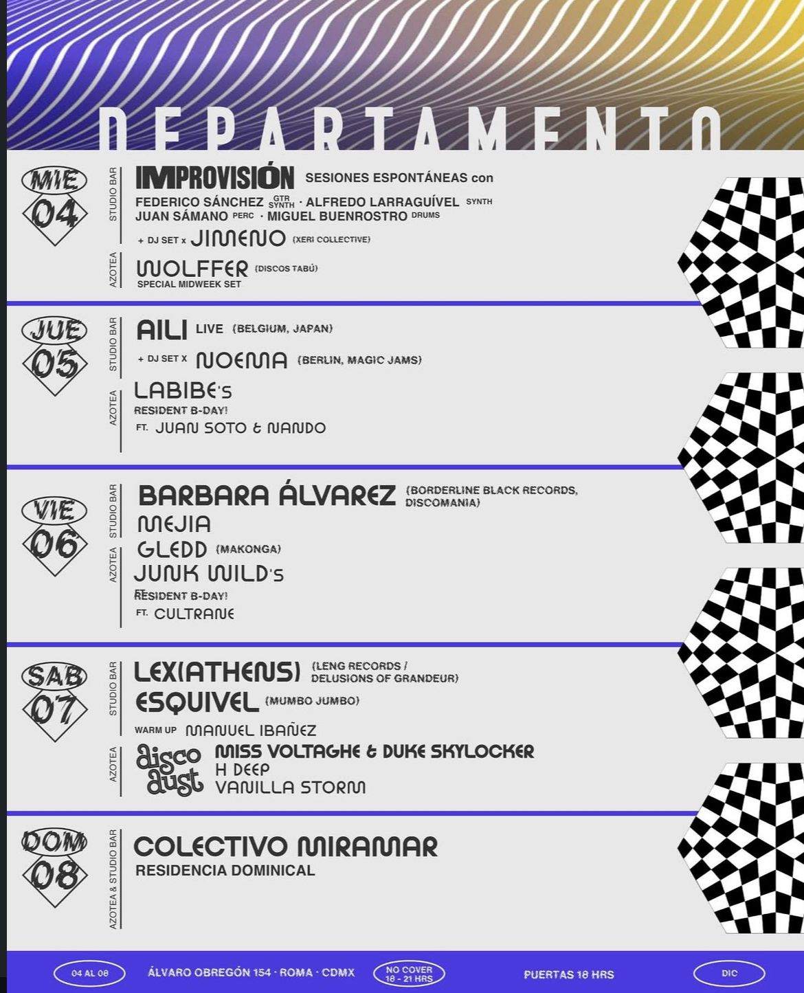 Departamento Programa 04/12/24 at Departamento, Mexico City Departamento Programa 04/12/24 at Departamento, Mexico City ⟋ RA