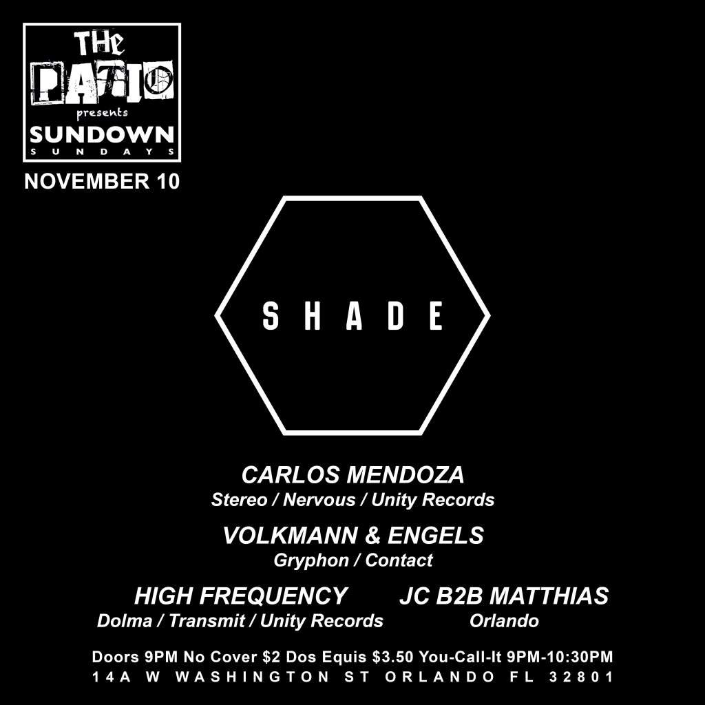 Sundown Sundays presents Shade - Página frontal