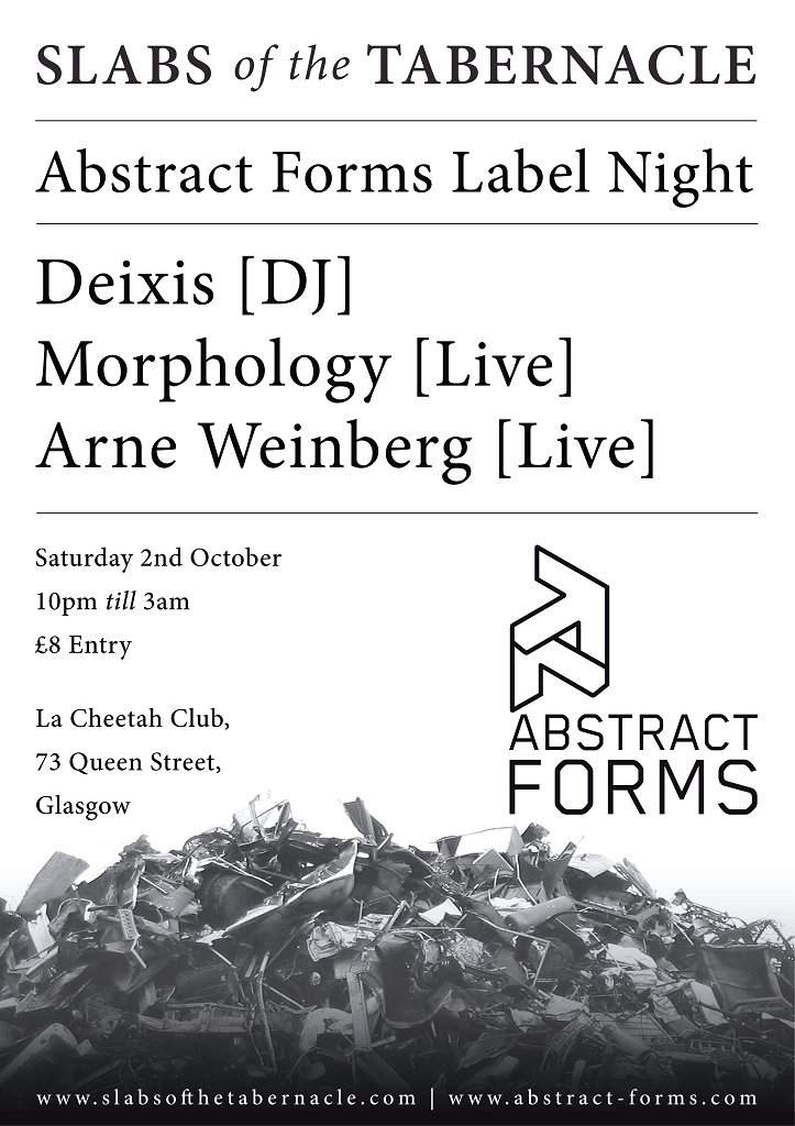 Slabs Of The Tabernacle - Abstract Forms Label Night - フライヤー表