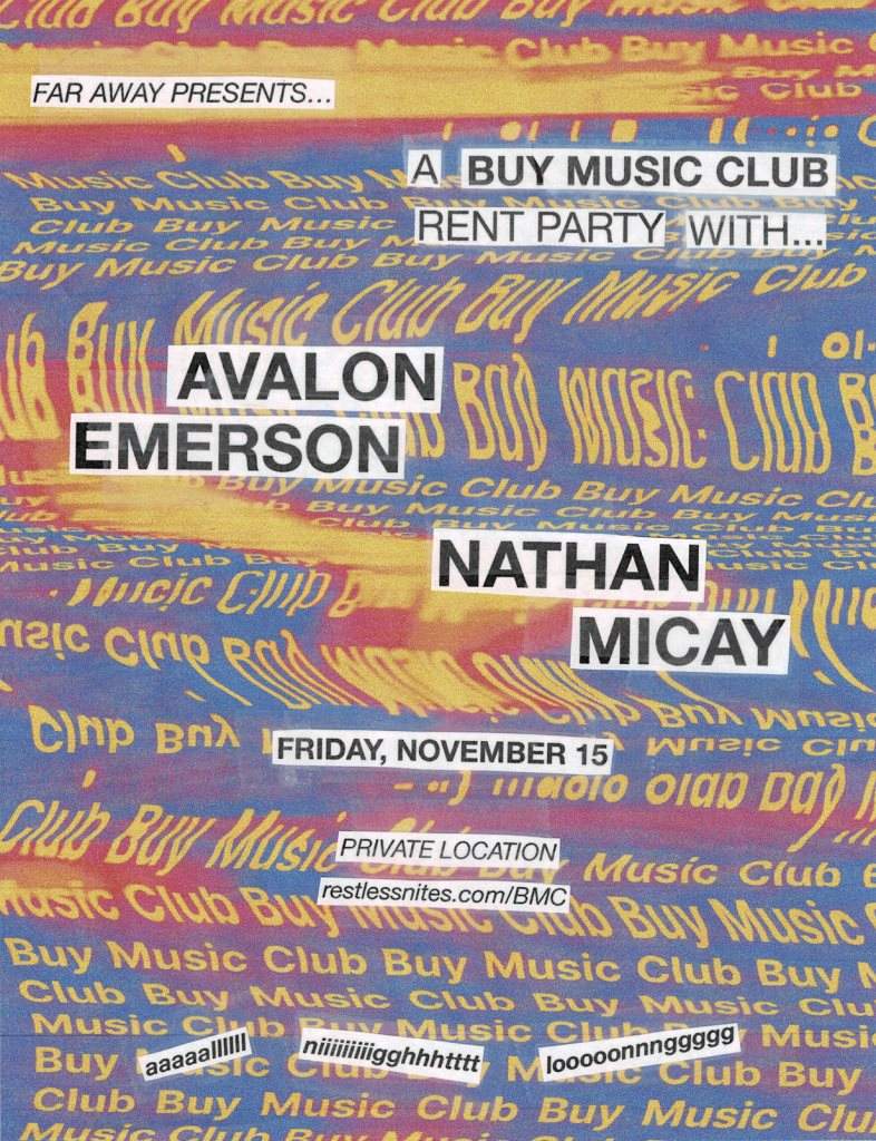 Far Away: Buy Music Club with Avalon Emerson & Nathan Micay - フライヤー表