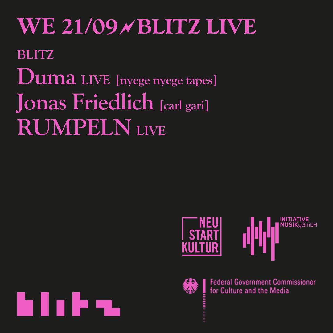 BLITZ LIVE with DUMA LIVE, Jonas Friedlich, RUMPELN LIVE - フライヤー表