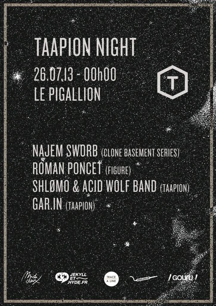 Taapion Night with Najem Sworb, Roman Poncet, Acid Wolf Band - Página frontal