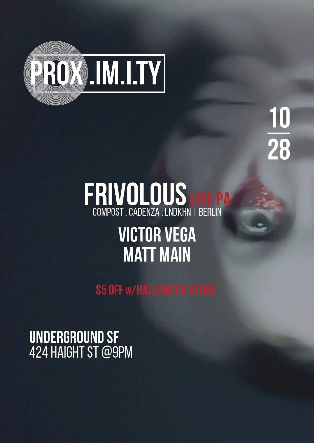 Frivolous LIVE PA - Berlin with Prox. Rsdts Victor Vega, Matt Main - Página frontal