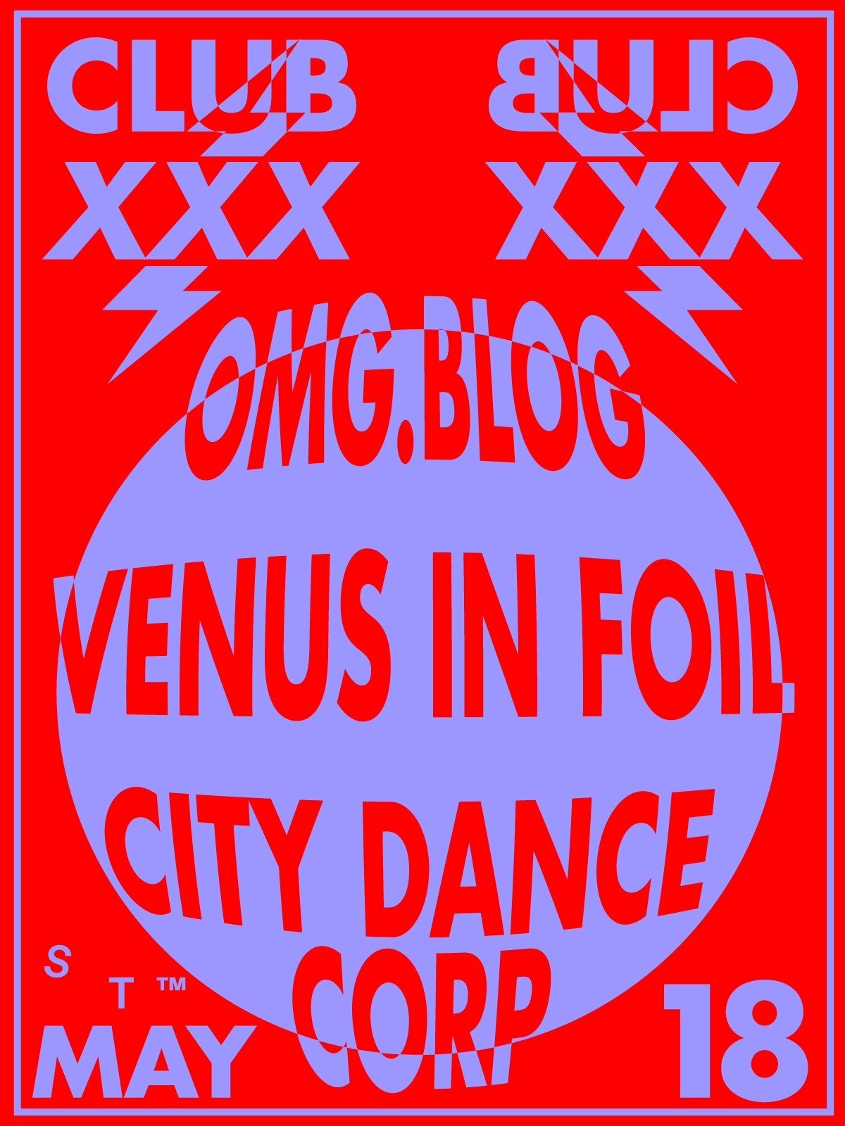 125: Club XXX featuring OMG.BLOG, Venus in Foil and City Dance Corporation  - Página frontal