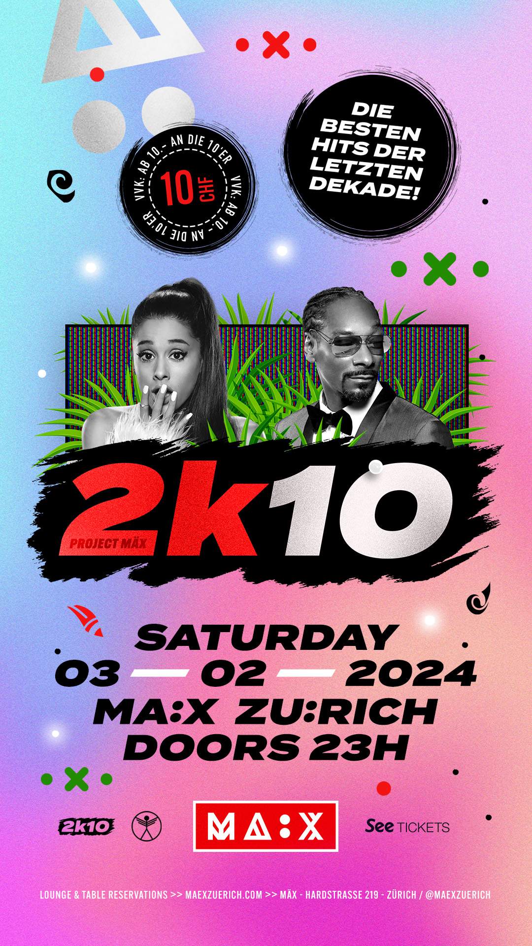 2k10 die besten hits der letzten dekade at m x zurich