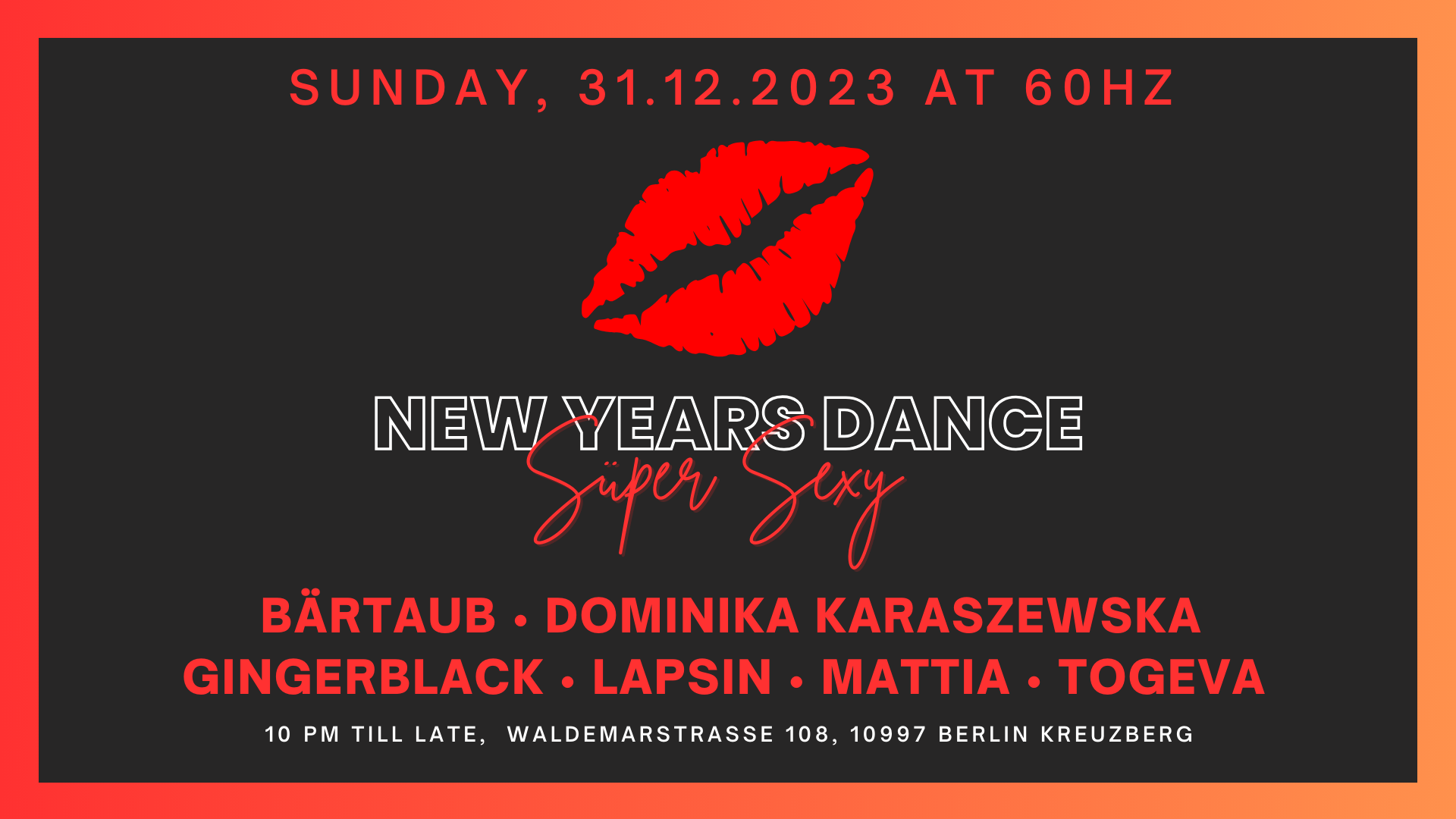 NYE Dance with Bärtaub, Gingerblack, Togeva, Lapsin, mattia, Dominika Karaszewska - フライヤー表