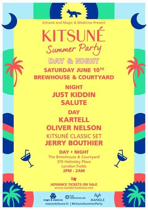 Kitsuné Summer Day & Night Party - フライヤー表