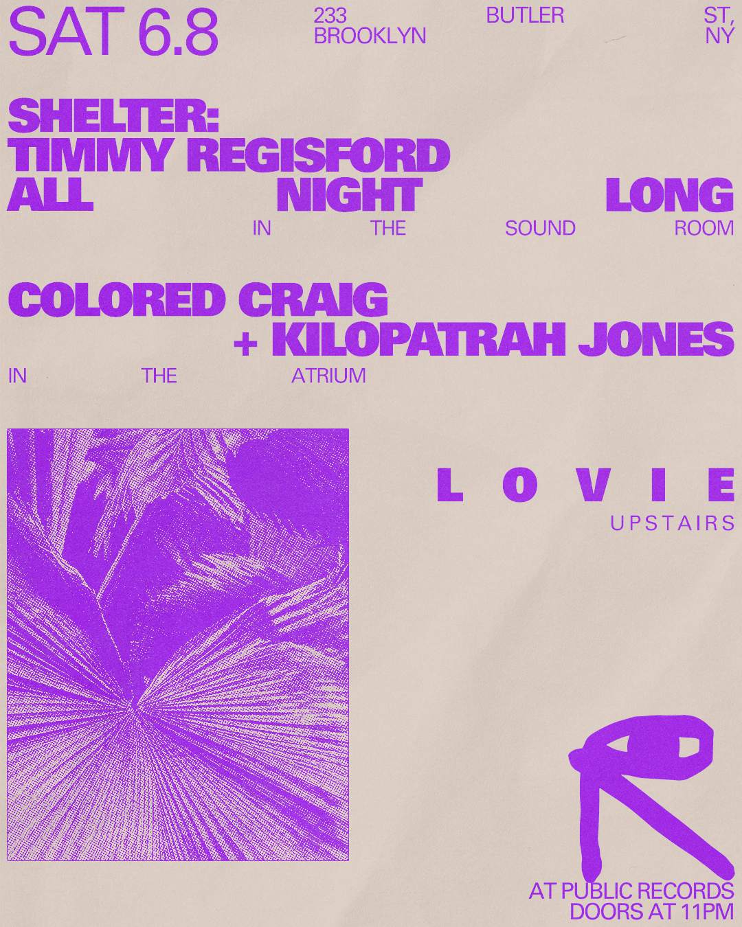 Shelter: Timmy Regisford / Colored Craig + Kilopatrah Jones / Lovie - フライヤー表