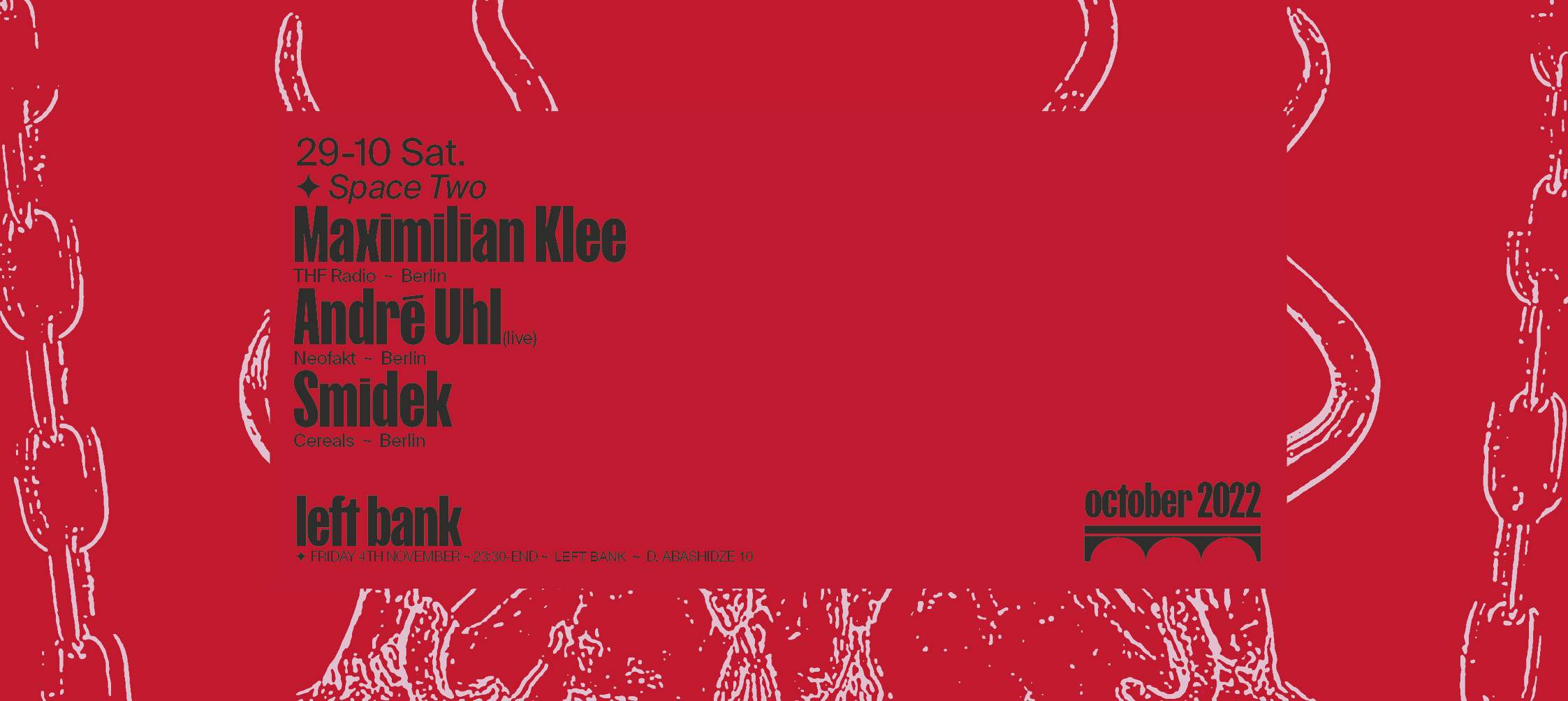 Clubnight: ✦ Maximilian Klee ✦ André Uhl ✦ Smidek - フライヤー表