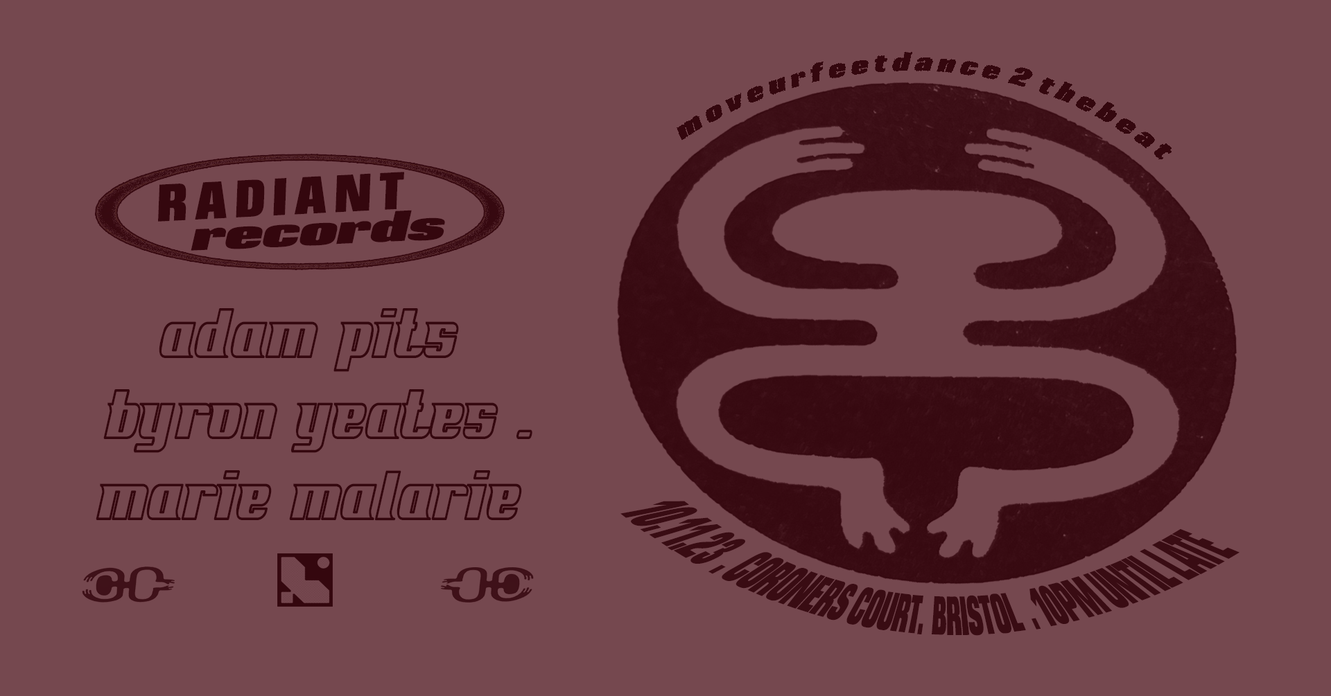 Radiant Records: Adam Pits, Byron Yeates, Marie Malarie at Lakota, Bristol