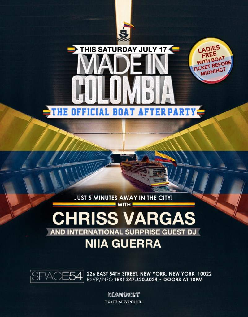 Made in Colombia Official Afterparty at Space 54 - フライヤー表