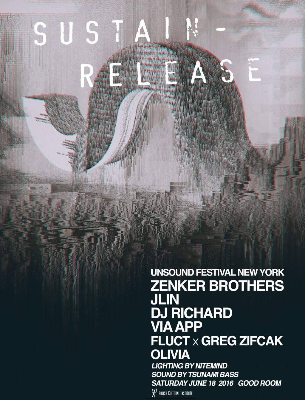 Sustain-Release x Unsound Festival NY: Zenker Brothers, Jlin, DJ Richard, Via App - Página frontal