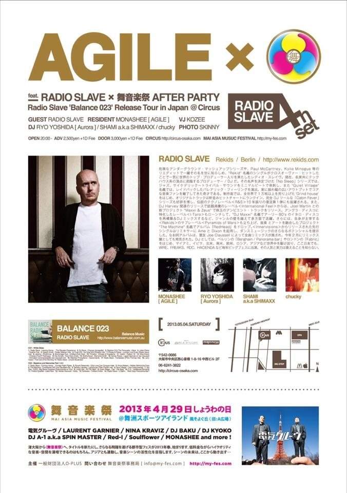 Radio Slave 'Balance 023′ Release Tour in Japan - フライヤー裏