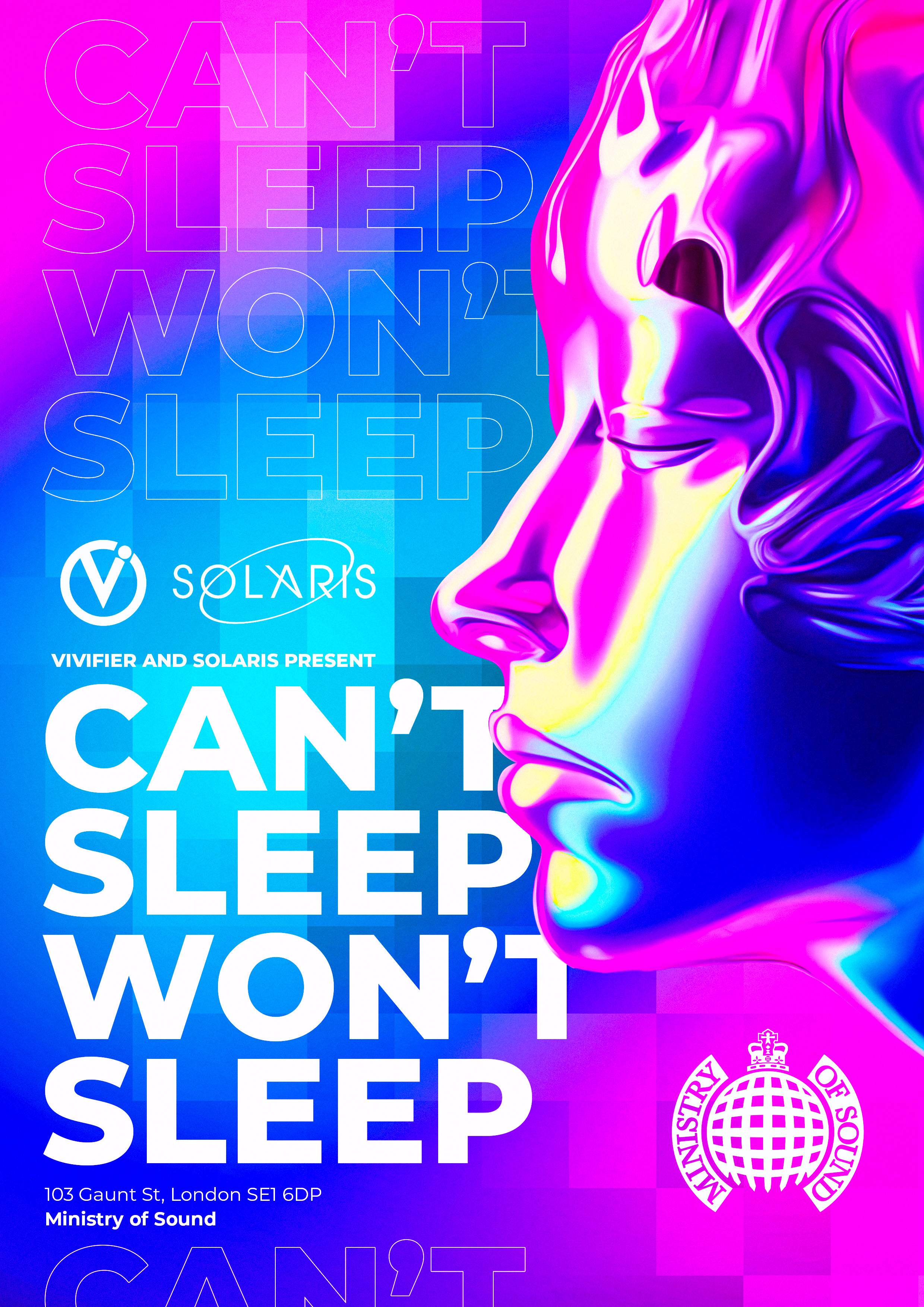 Can't Sleep Won't Sleep - Vivifier x Solaris 103 Takeover - Página frontal
