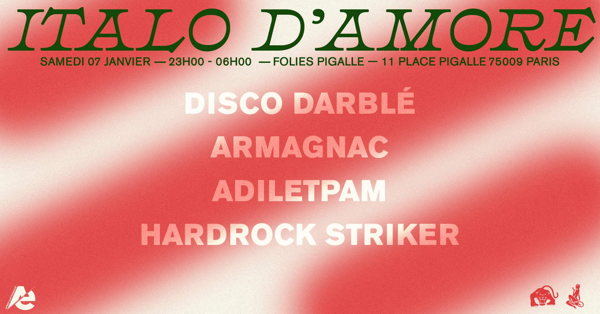 Italo D'amore w/ Hardrock Striker, Disco Darblé, Armagnac & Adiletpam - Página frontal
