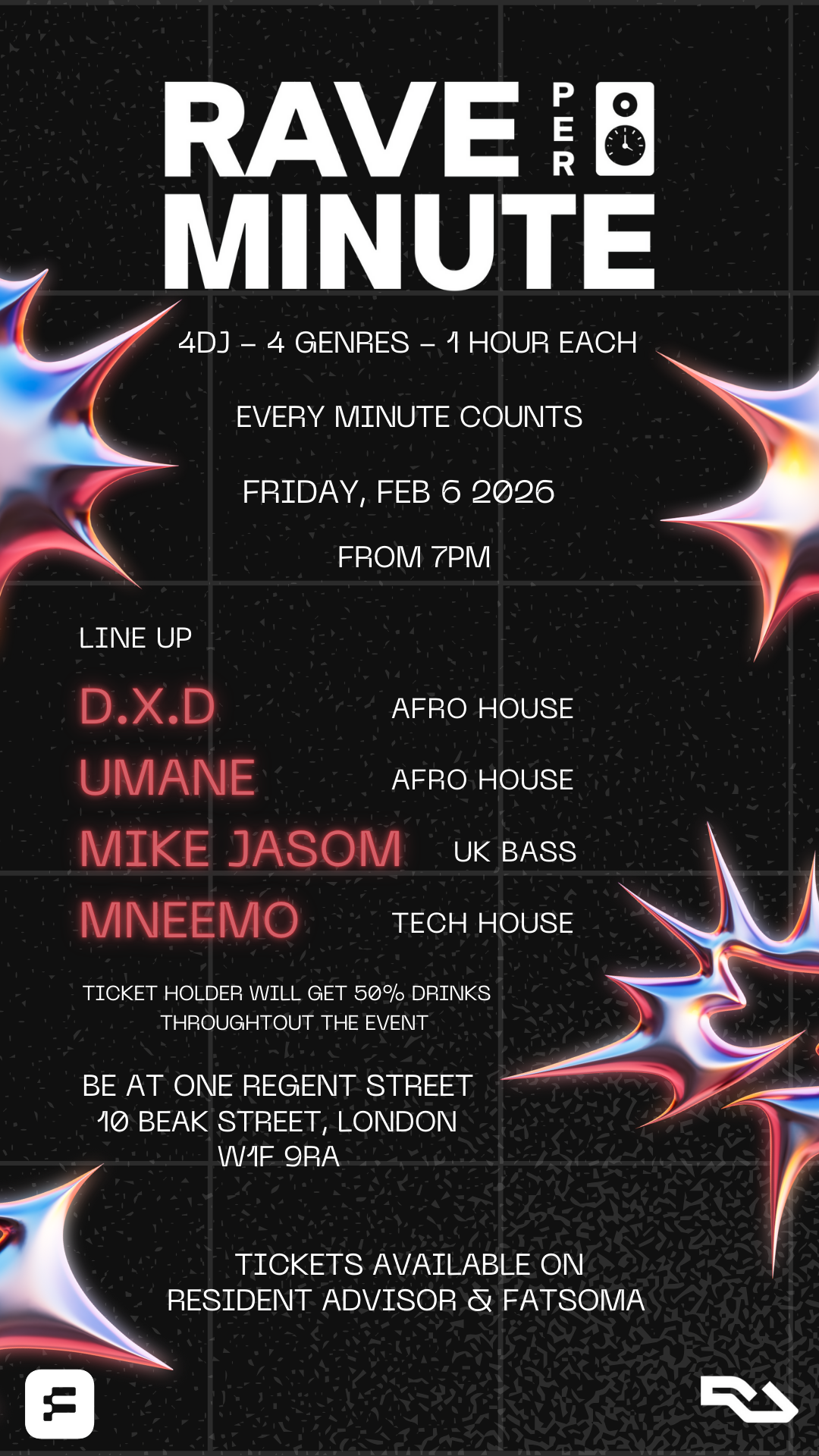 Rave Per Minute Vol.6 at TBA - Be At One Regent Street, London