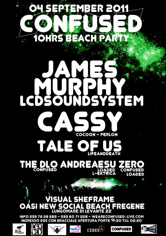 Confused Closing Party - James Murphy from LCD Soundsystem - Cassy - Tale Of Us - フライヤー表