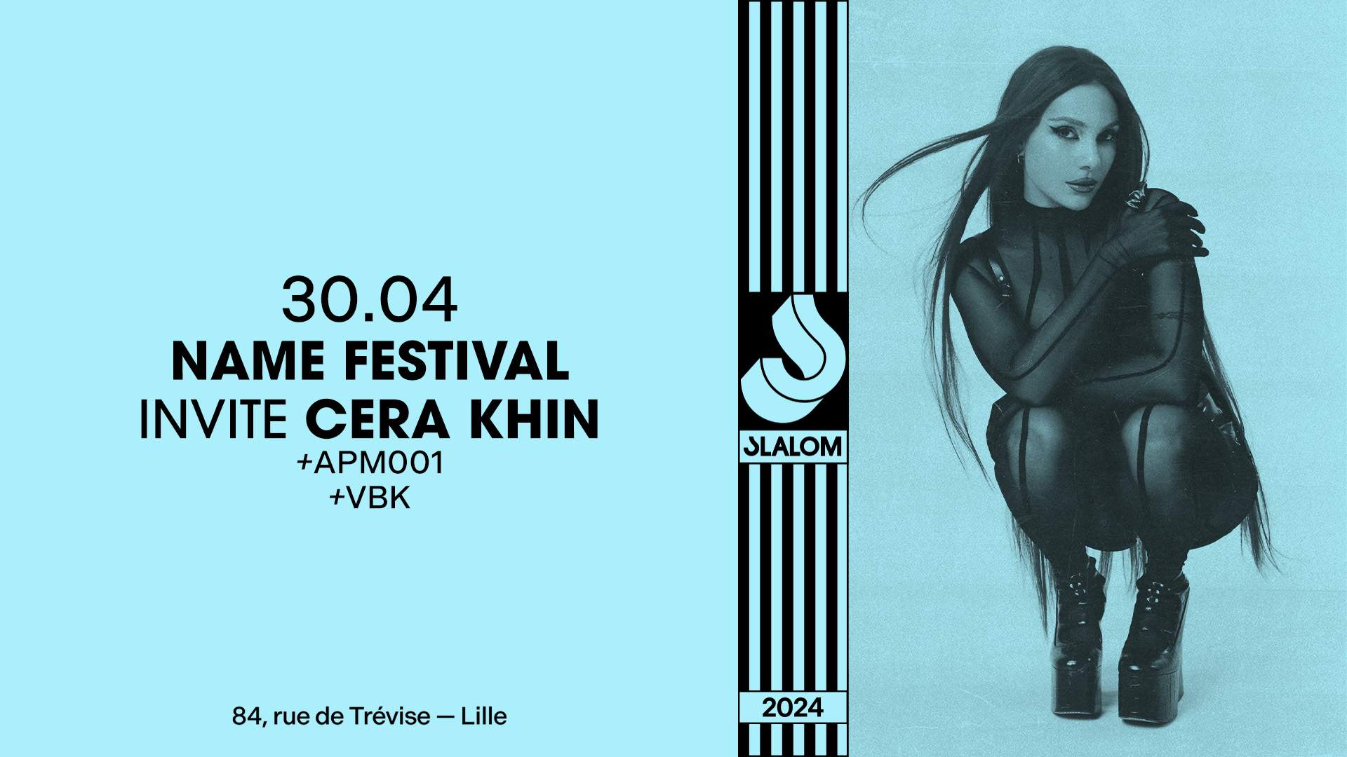 Slalom: Name Festival invite Cera Khin + APM001 + VBK - Página frontal
